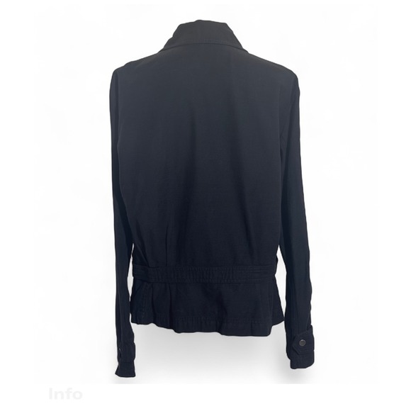 Free People Black Zip Up Jacket with Lace Up Sleeves -‎ Military Style - Size M - Picture 3 of 10